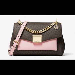 MICHAEL KORS Lita Medium Two-Tone Logo Crossbody